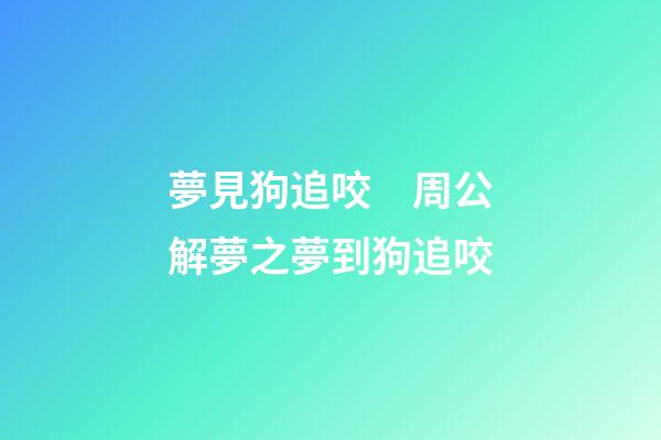 夢見狗追咬　周公解夢之夢到狗追咬